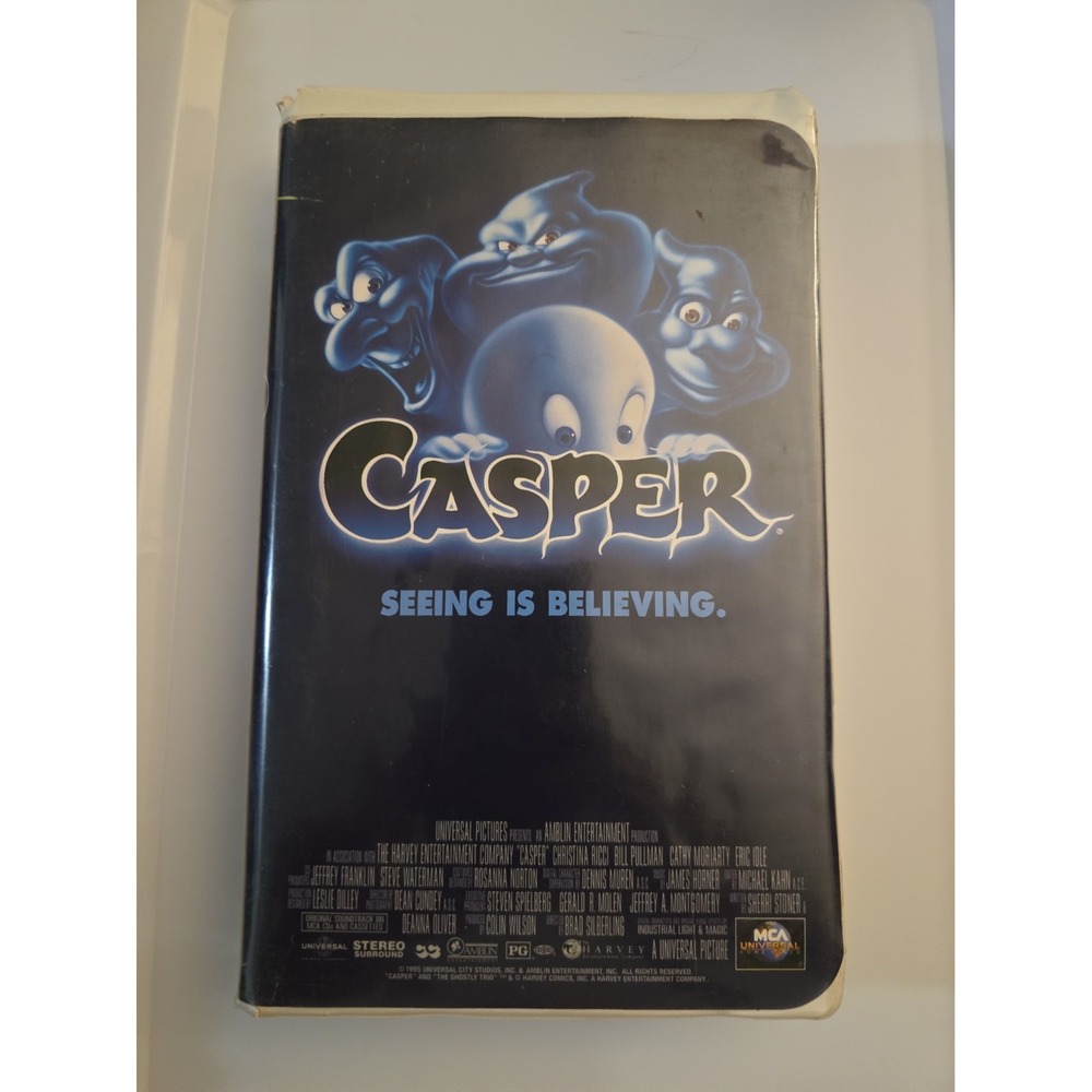 Vintage 1995 MCA Universal Home Video Casper VHS  PG Clamshell Fantasy Comedy